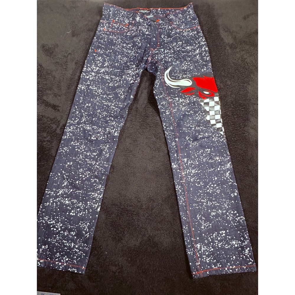 Diamond Stash Jeans 23 Jordan Graphic Print Denim‎ Pants Red Bulls Racing Style
